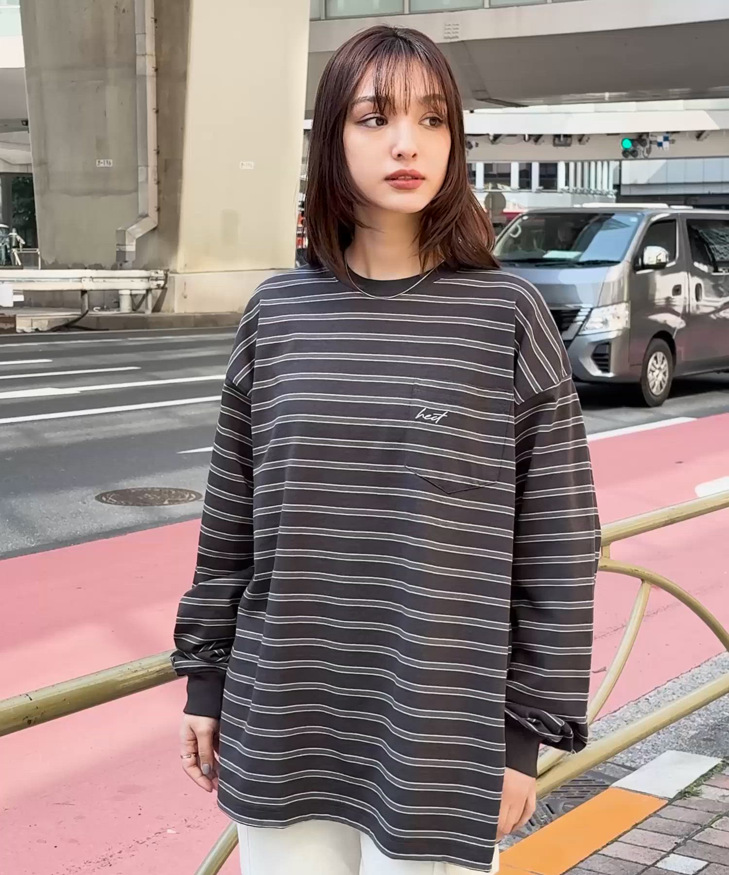 セール】【HECT】Big Border L/S Tee / ビッグシルエットボーダーロンT