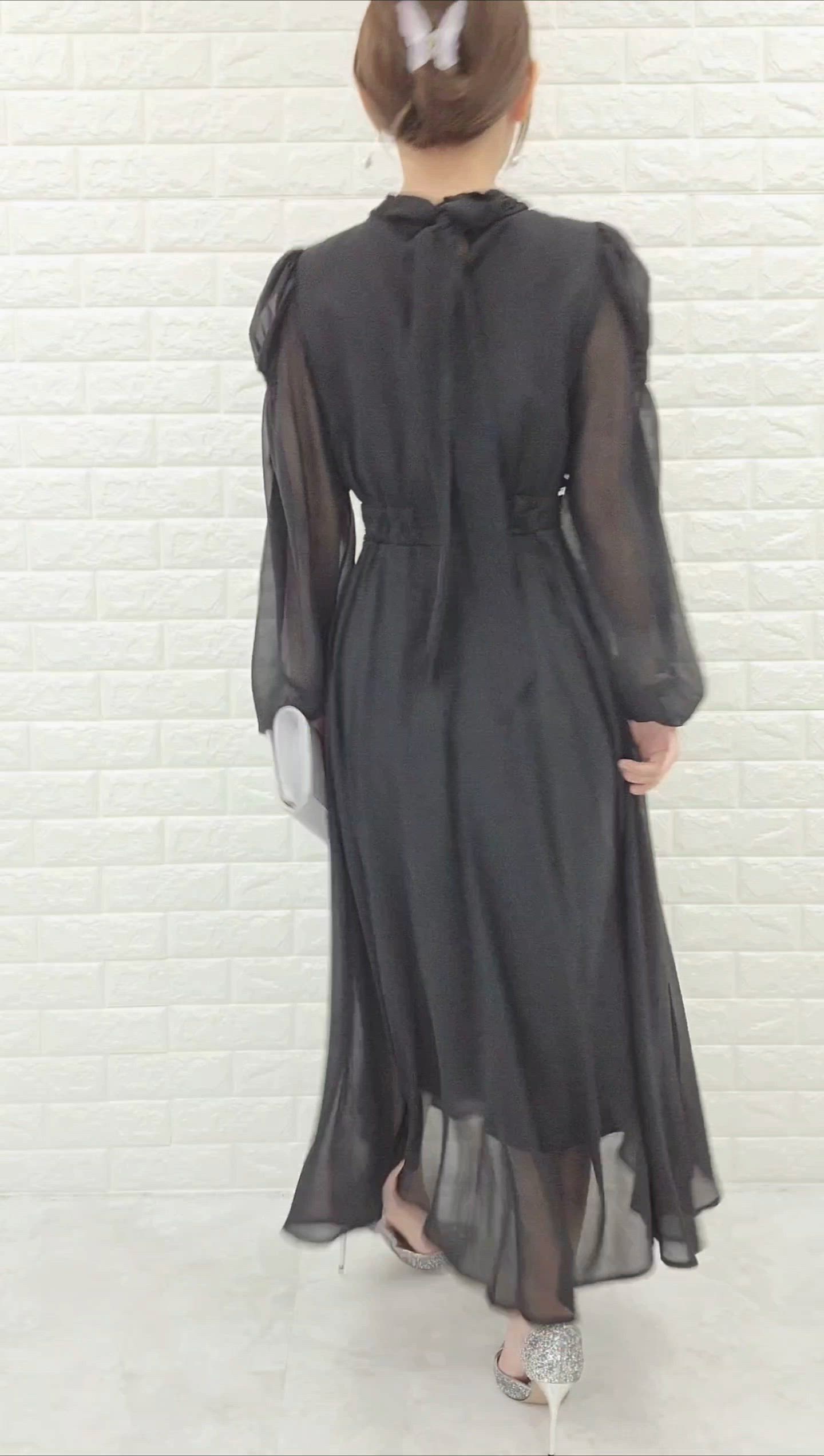 CHANEL シルクシフォン ワンピース シャネル ワンピース CHANEL ブラック ゴールドライン サテン シルク