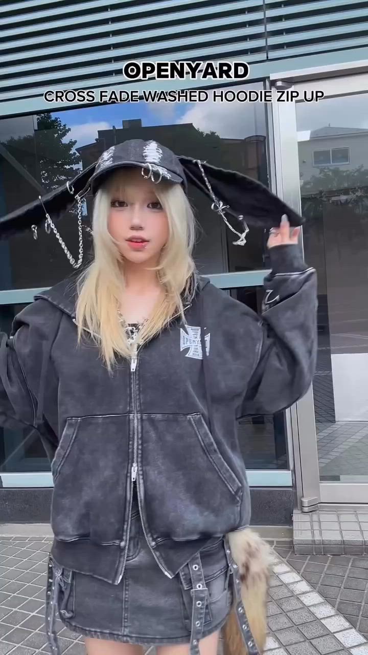 OY/オーワイ』CROSS FADE WASHED HOODIE ZIP UP/クロスフェード