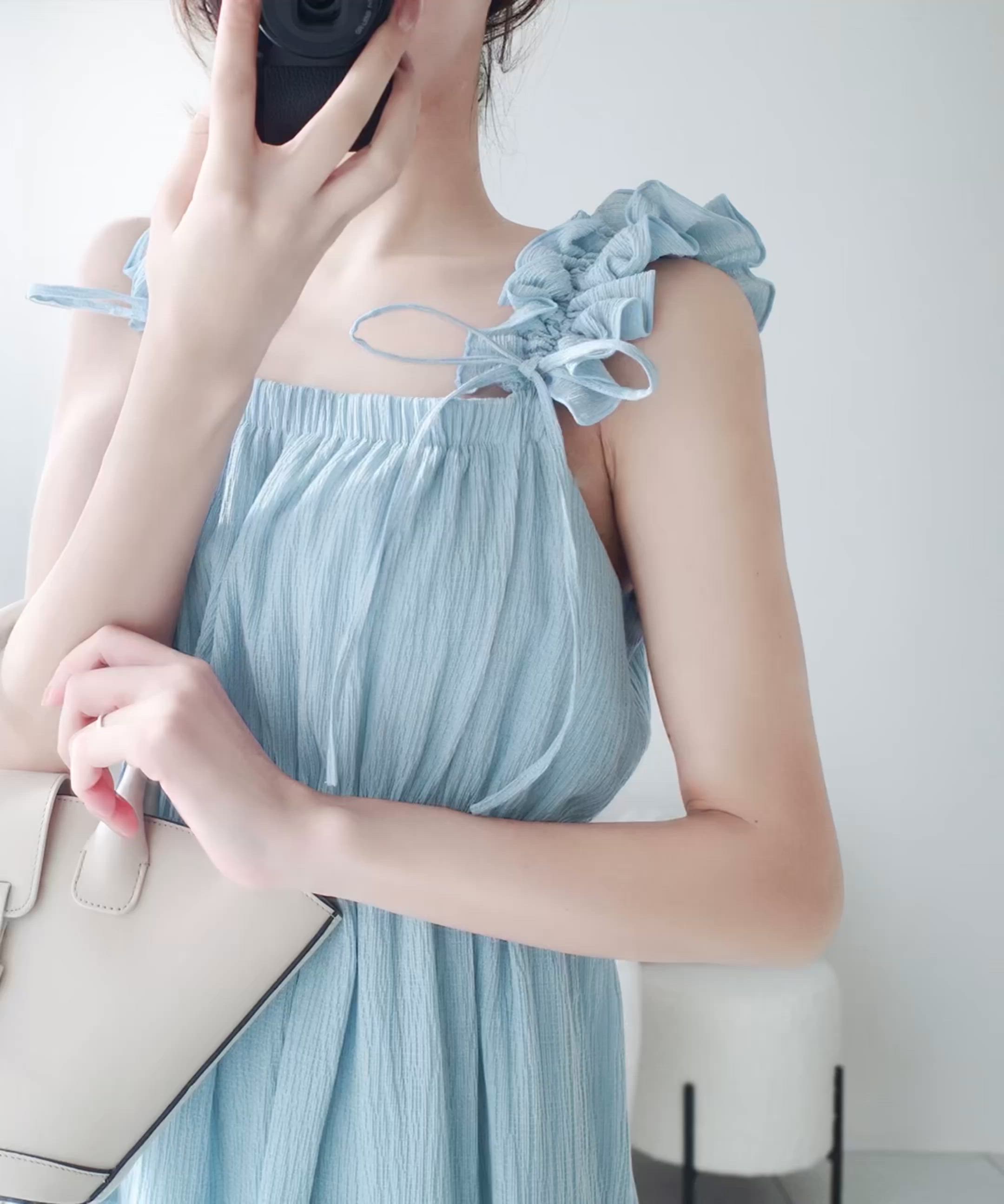 セール】【mily bilet】夏、ふんわり恋する。フリルショルダーAライン