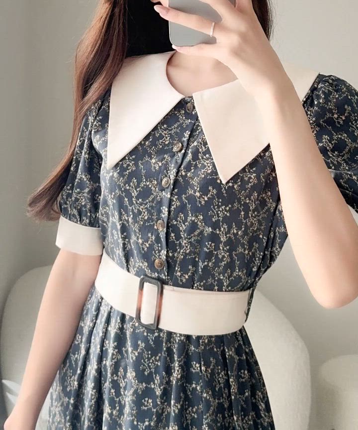 セール】【mily bilet】レトロにときめく♪夏のヒロイン 小花柄ベルト