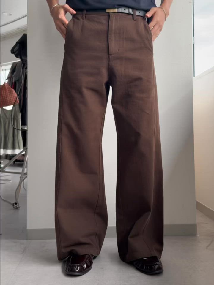 セール】SLIM CURVED DESIGN CHINO PANTS / スリムカーブデザイン