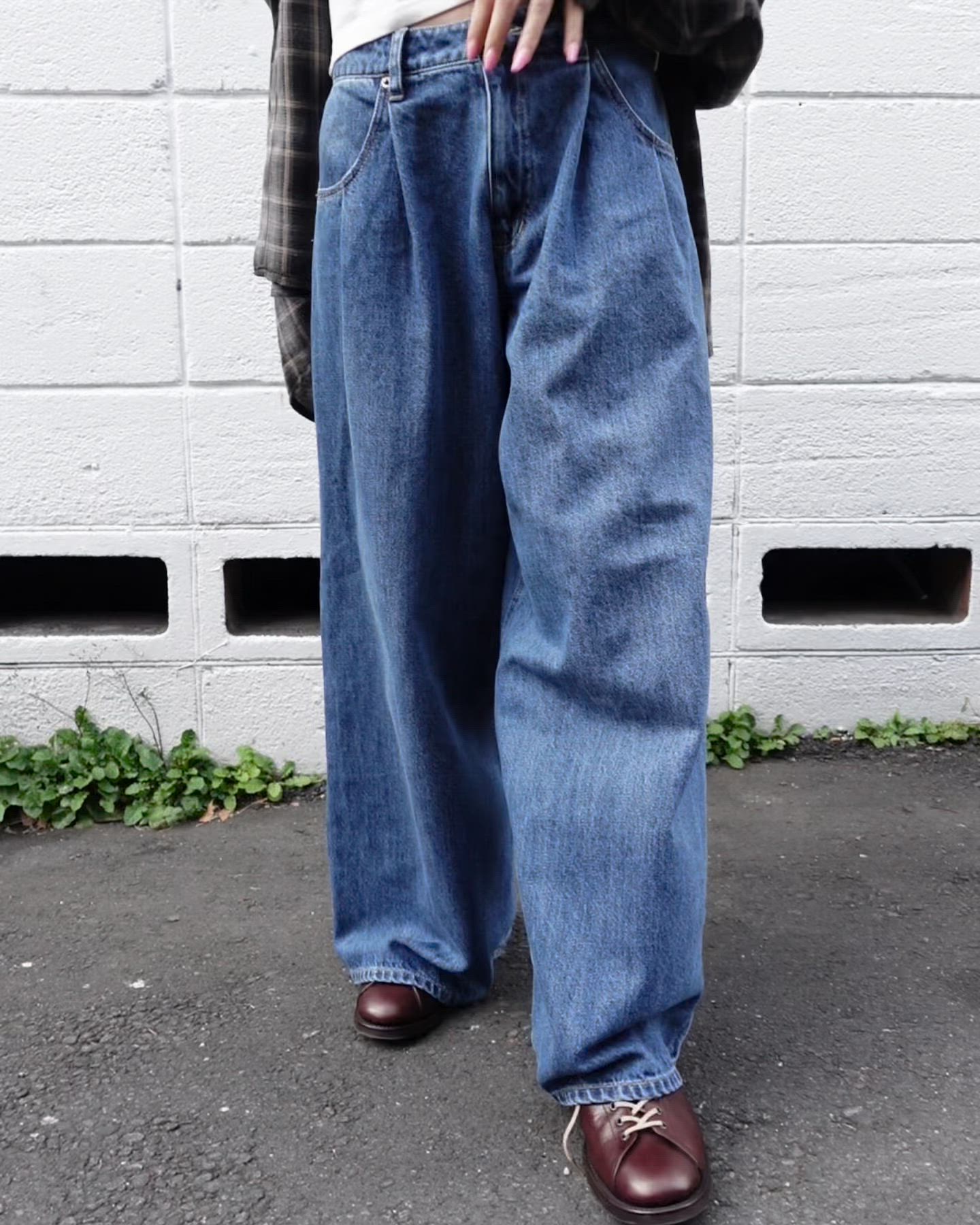 大人気デニム!!低身長から高身長まで着こなし抜群!!】ダブルタック