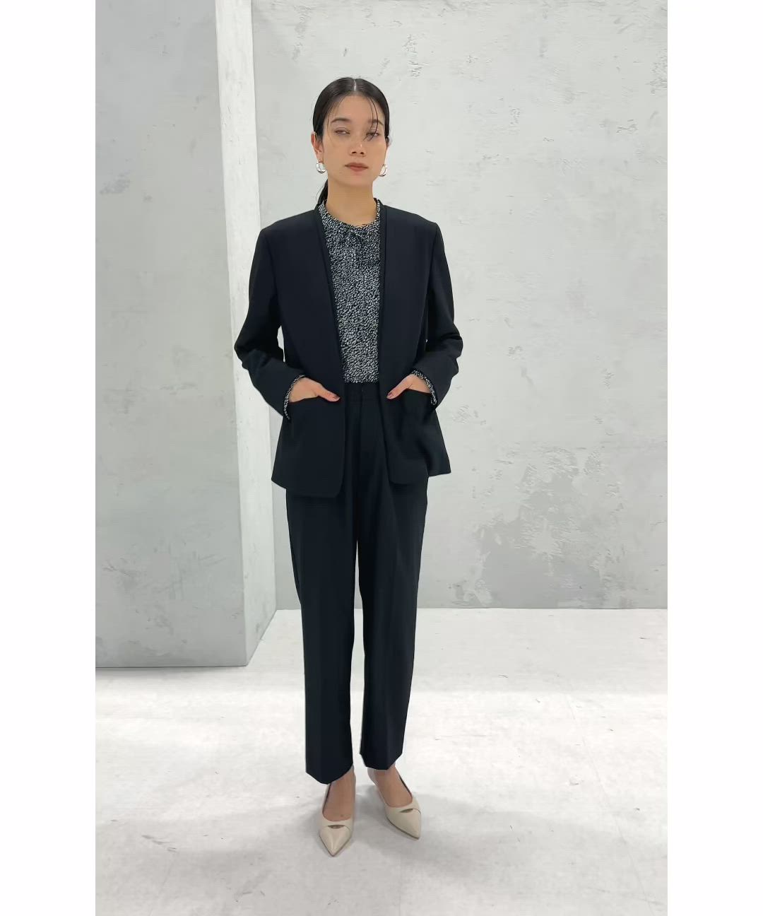 セール】〈手洗い可能〉DELEGANT ダブルカラー ジャケット