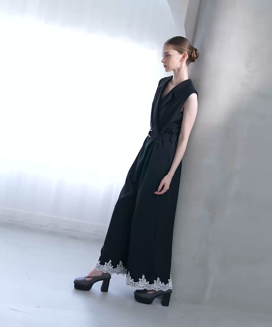 CEREMONY SET UP対応】レースデザインジャンプスーツ(HARE