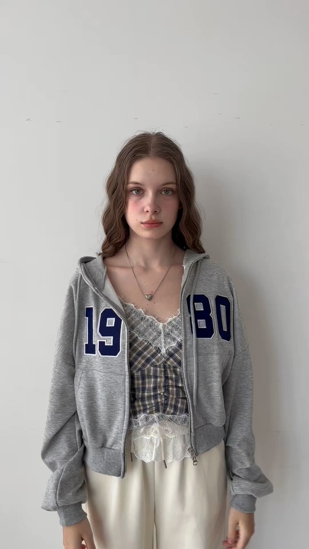 セール】ダブルジップロゴワッペンパーカー / double zip logo patch