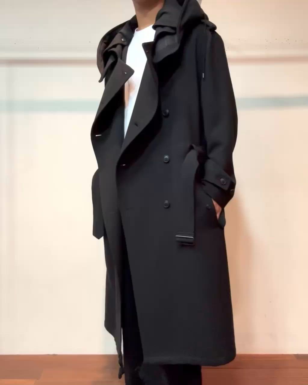 早い者勝ち！　アトウ　ato ブラック　コート ATO（アトウ） ステンカラーコート コート ENGLAND LAMB MELTON STAND