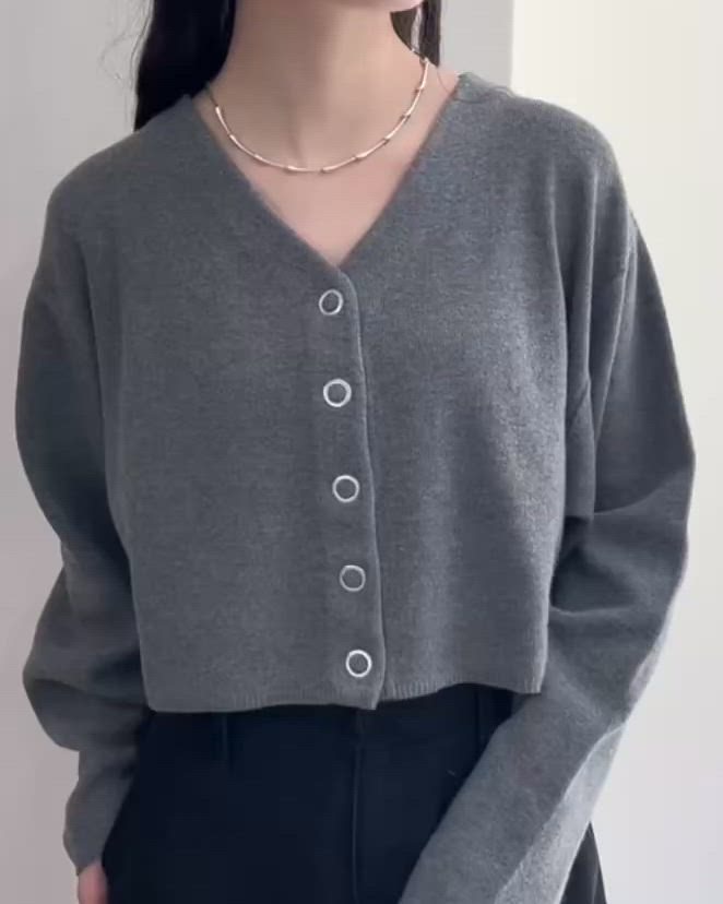 セール】Vボタンカーディガン（カーディガン/ボレロ）｜mystic