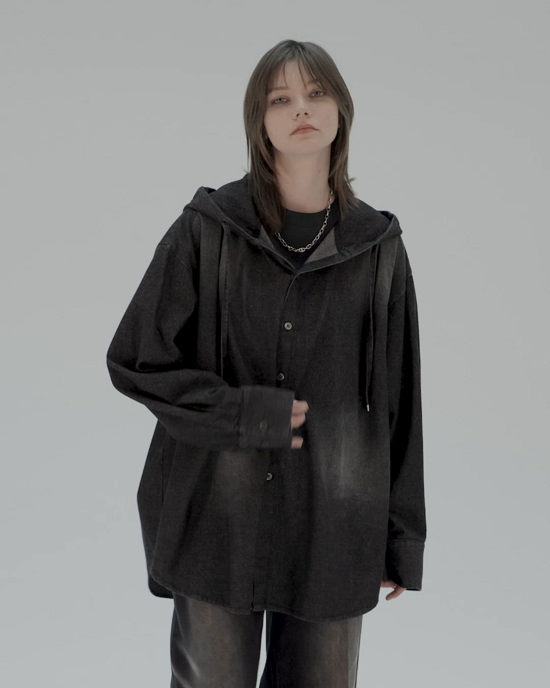 over size shirt parker / オーバーサイズシャツパーカー（シャツ