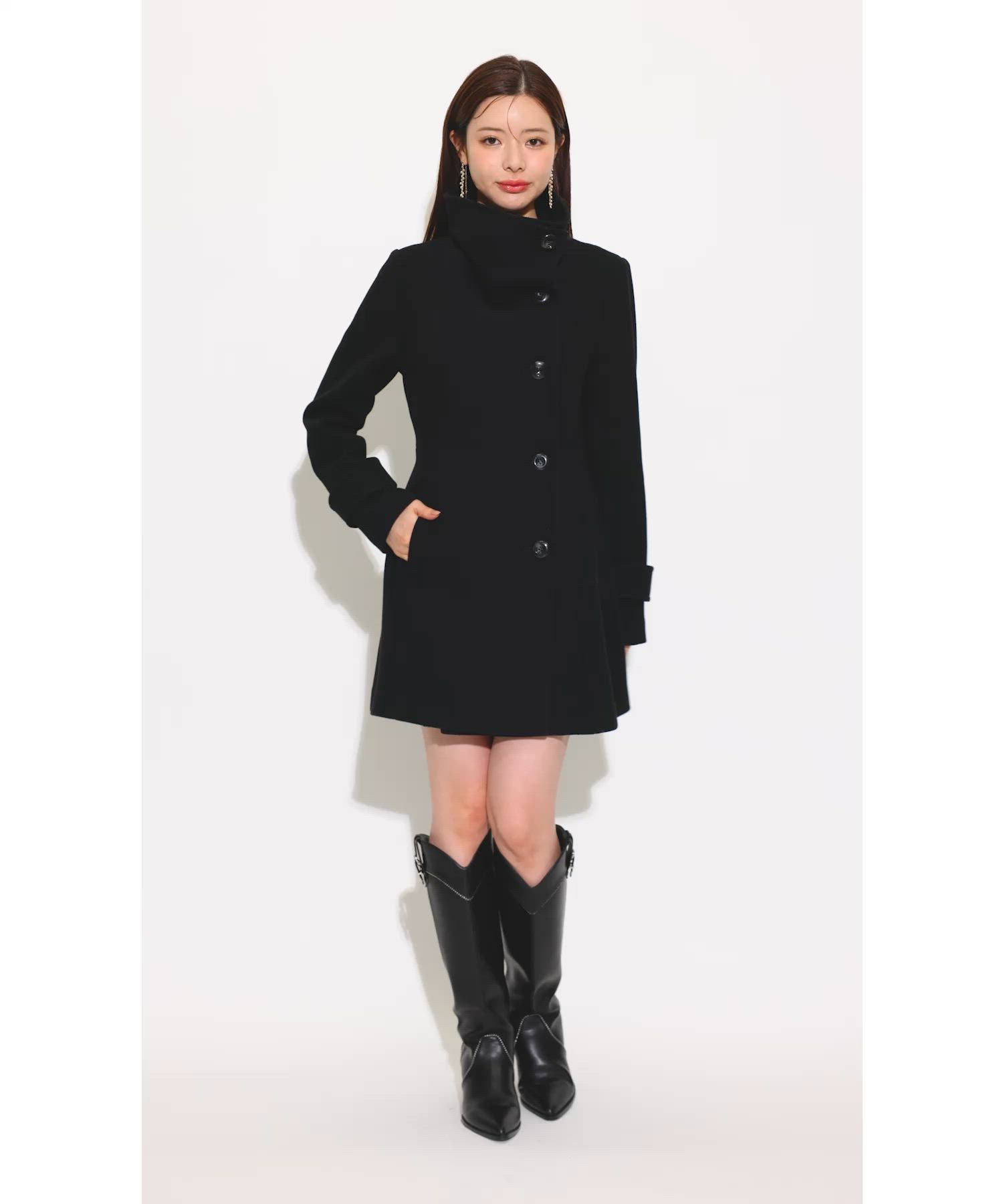 25オーバーネックシンデレララインミニコート 秋服 冬服（ステンカラー