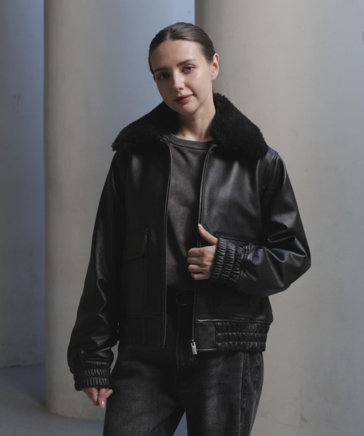 藤田　2025AW CLEL カウレザー G-1 ブルゾン　ブラウン　XS CLEL】Cow Leather G-1 Blouson / 牛革/カウレザー G-1ブルゾン