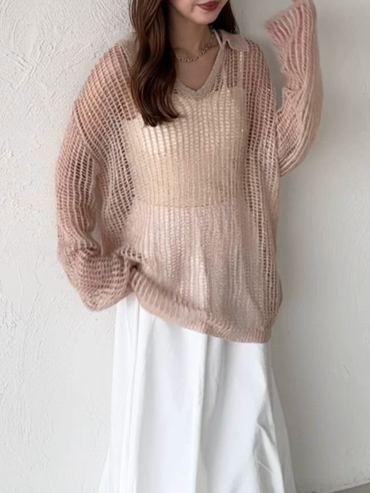 【OFF WHITE】スパンコールシアーニット スパンコールシアーニット