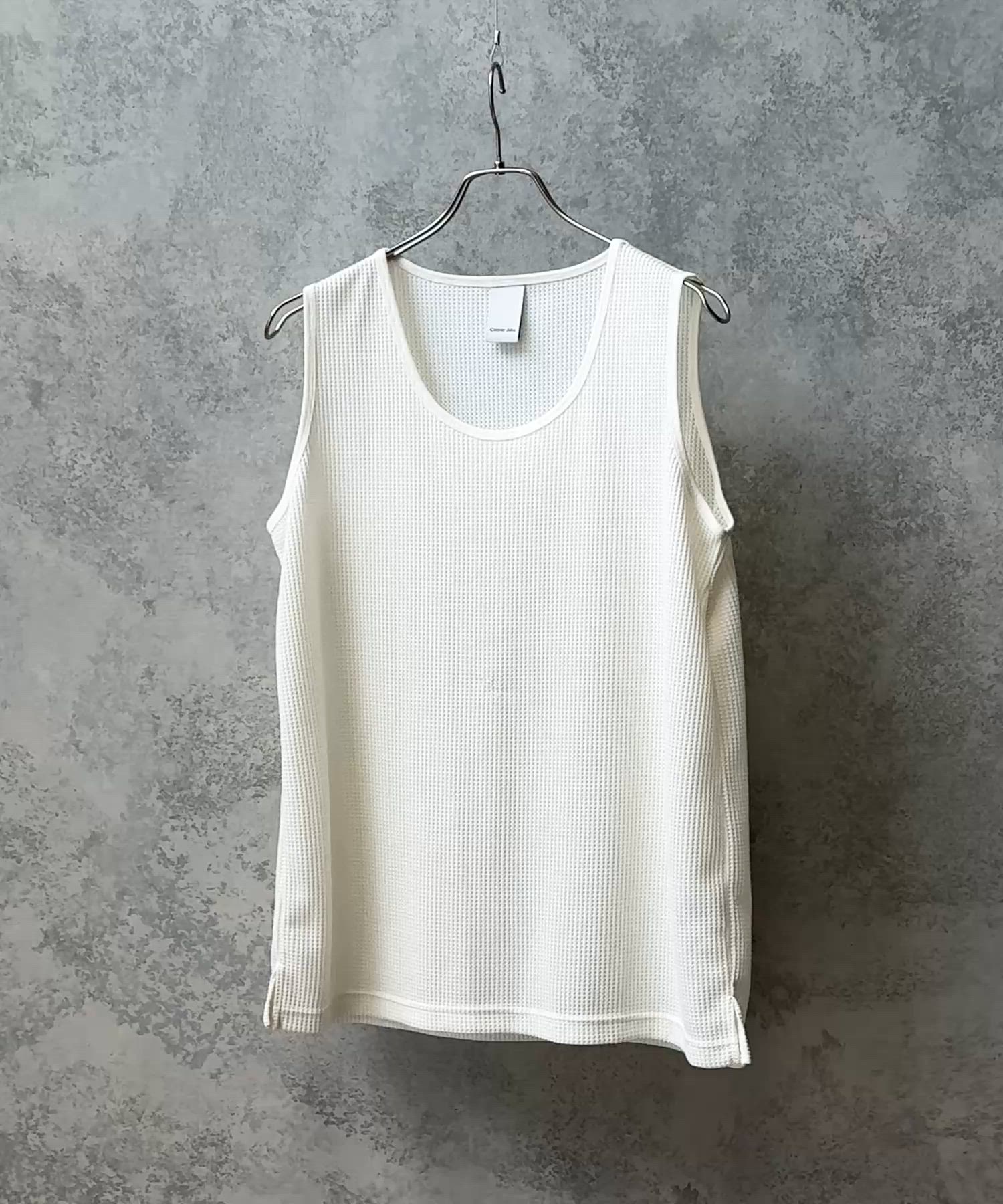 Waffle layered tank top/ワッフルレイヤードタンクトップ（タンク