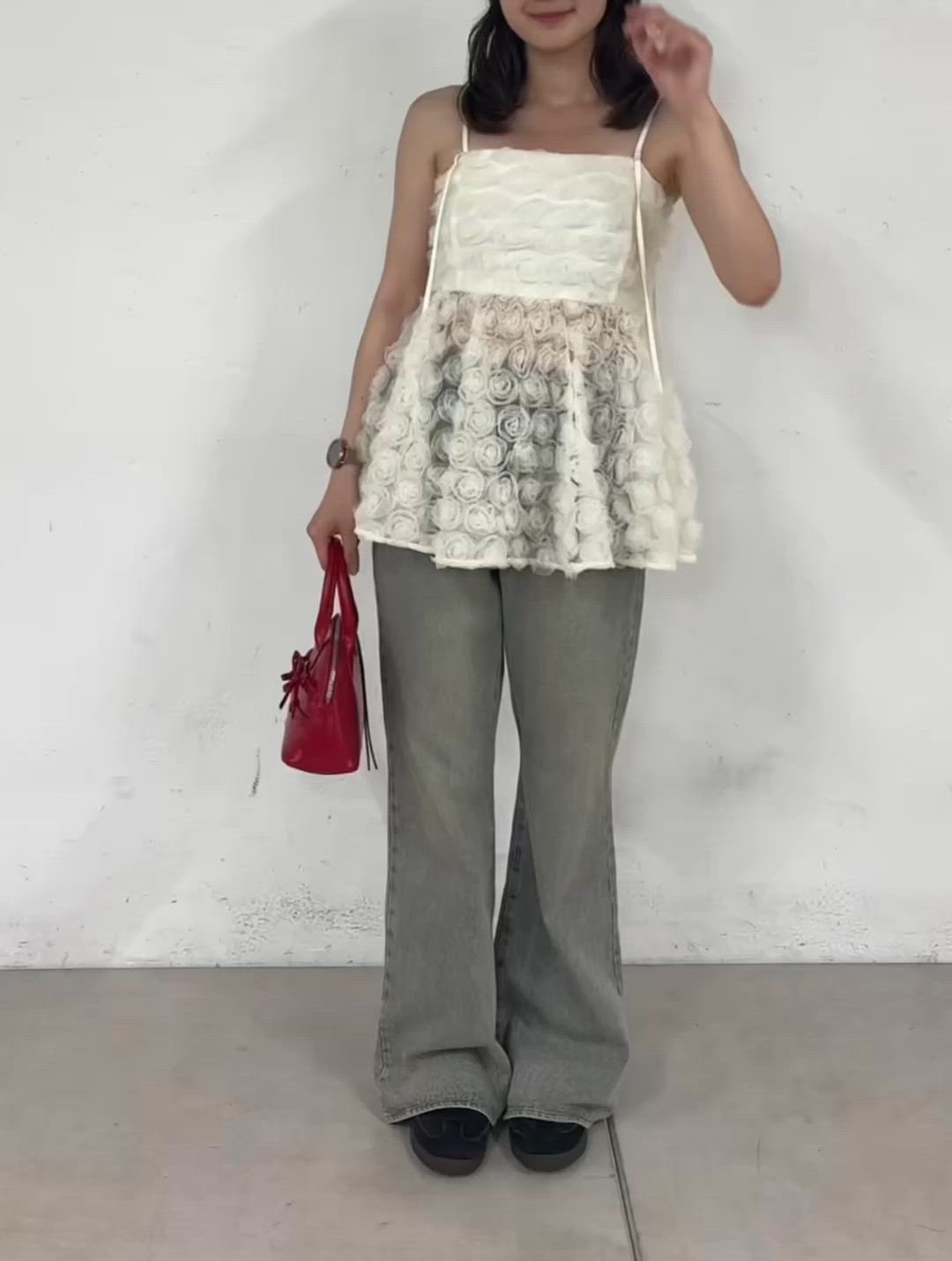 セール】【SALON by Chico】ローズチュールペプラムブラウス（シャツ