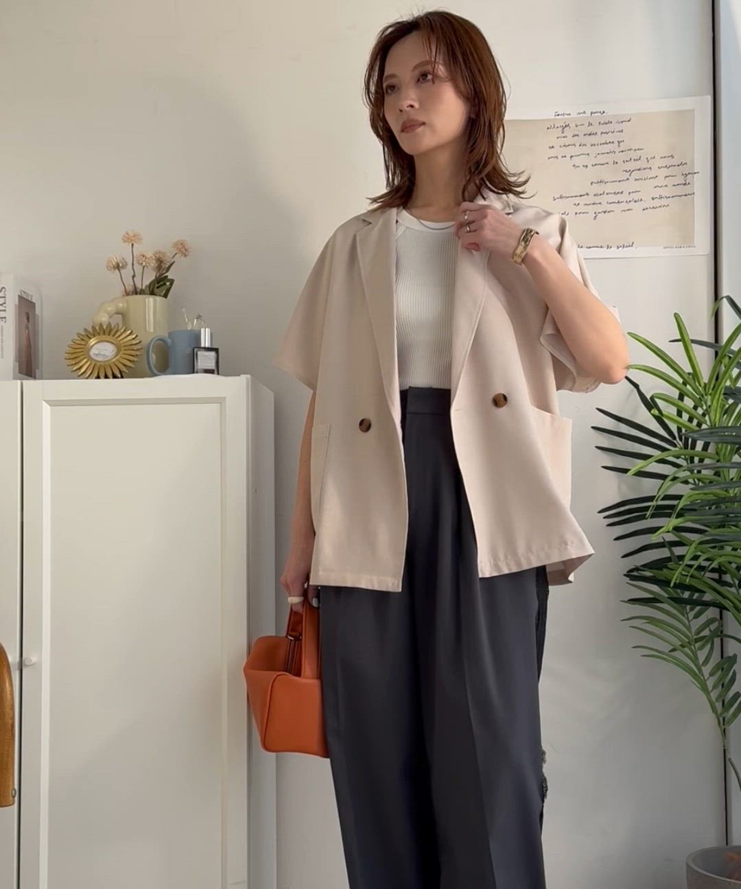 セール】【『ベージュ』予約受付中】纏うだけで上品見え。リネンライク