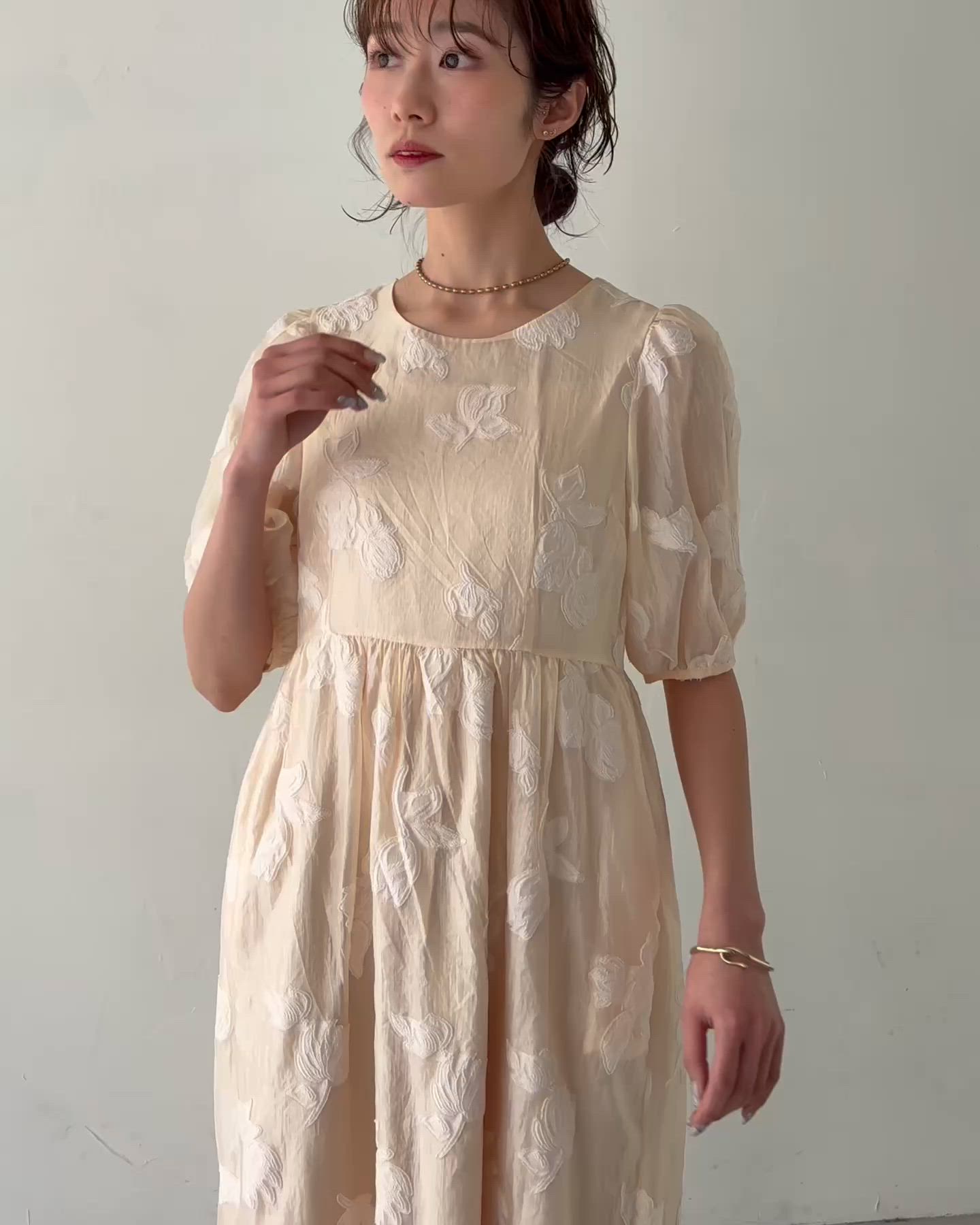 CLEIO】チューリップジャガードワンピース TULIP JACQUARD DRESS