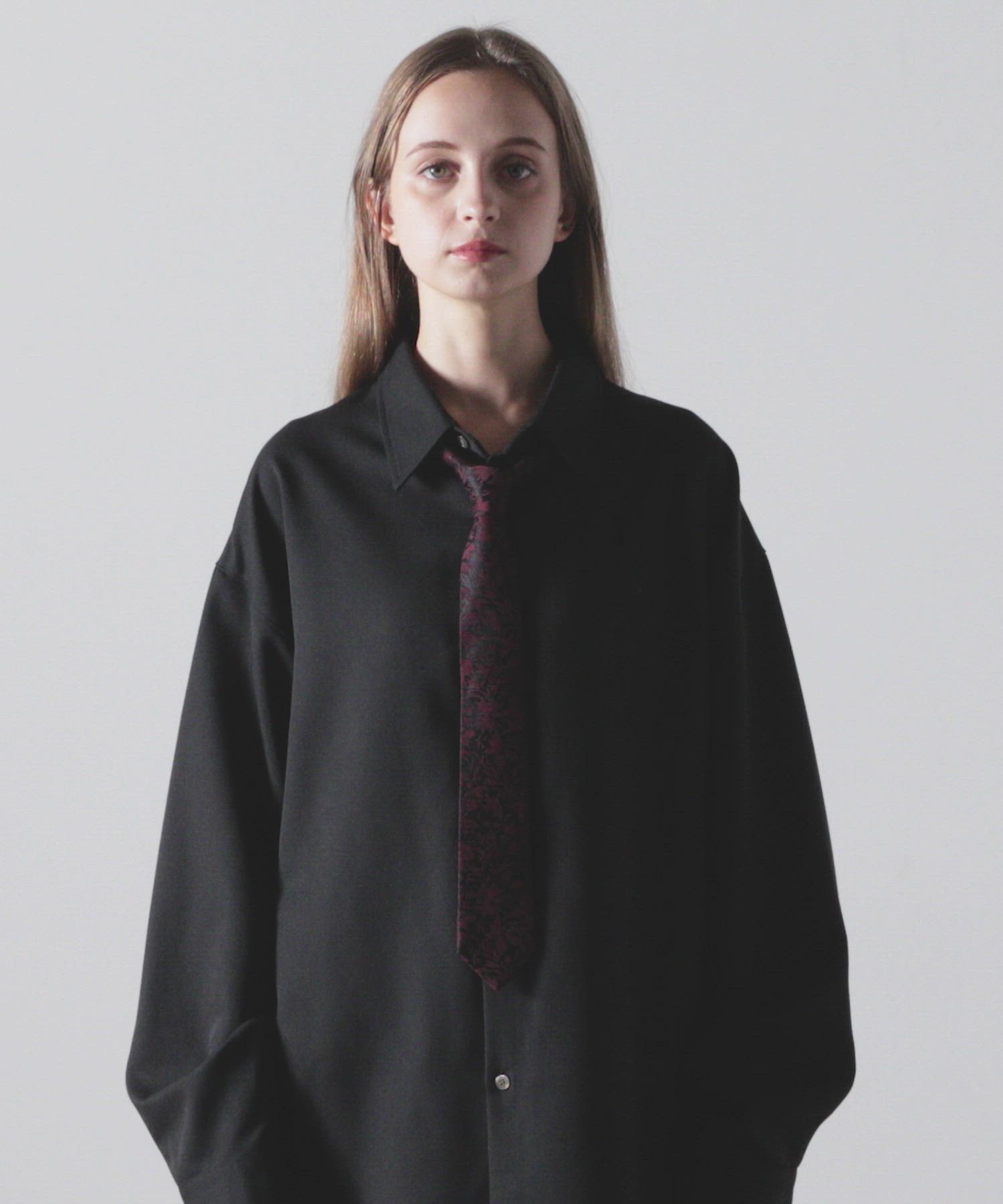 CLEL】Wool Silk Jacquard Narrow Tie / ウールシルクジャガード