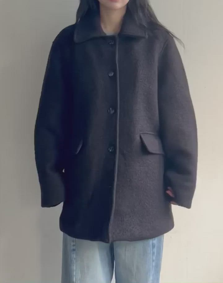 インナーキルティングペディンラブリーウールミディハーフコート