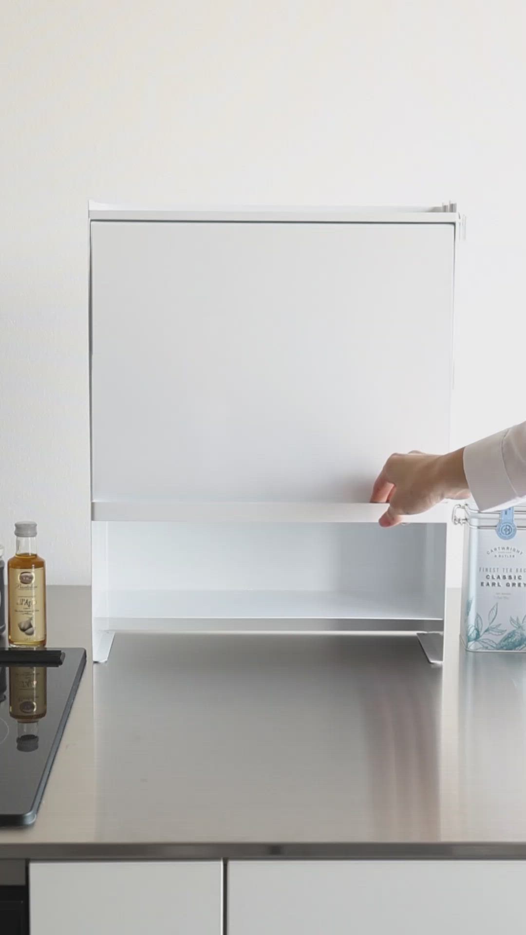 tower(タワー)前が開く 隠せる調味料ラック（キッチン収納）｜tower