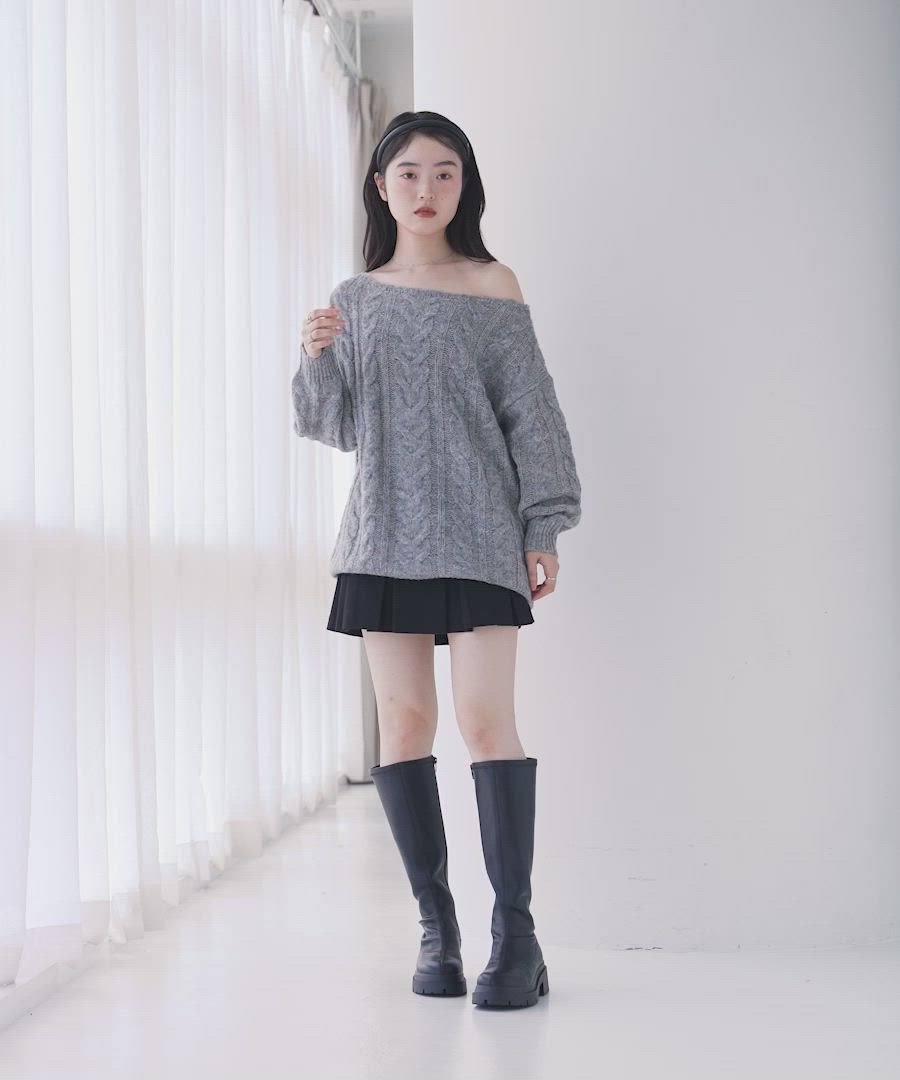 セール】オフショルチュニックニット 145156（ニット/セーター