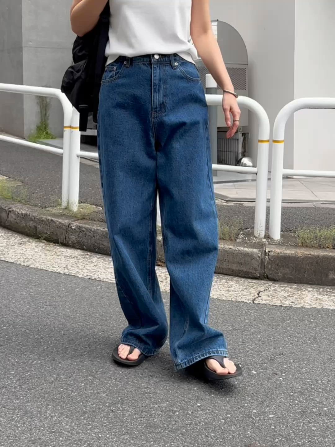 セール】【新サイズ追加/5サイズ展開】カーブデニムパンツ【S/SP/M/L