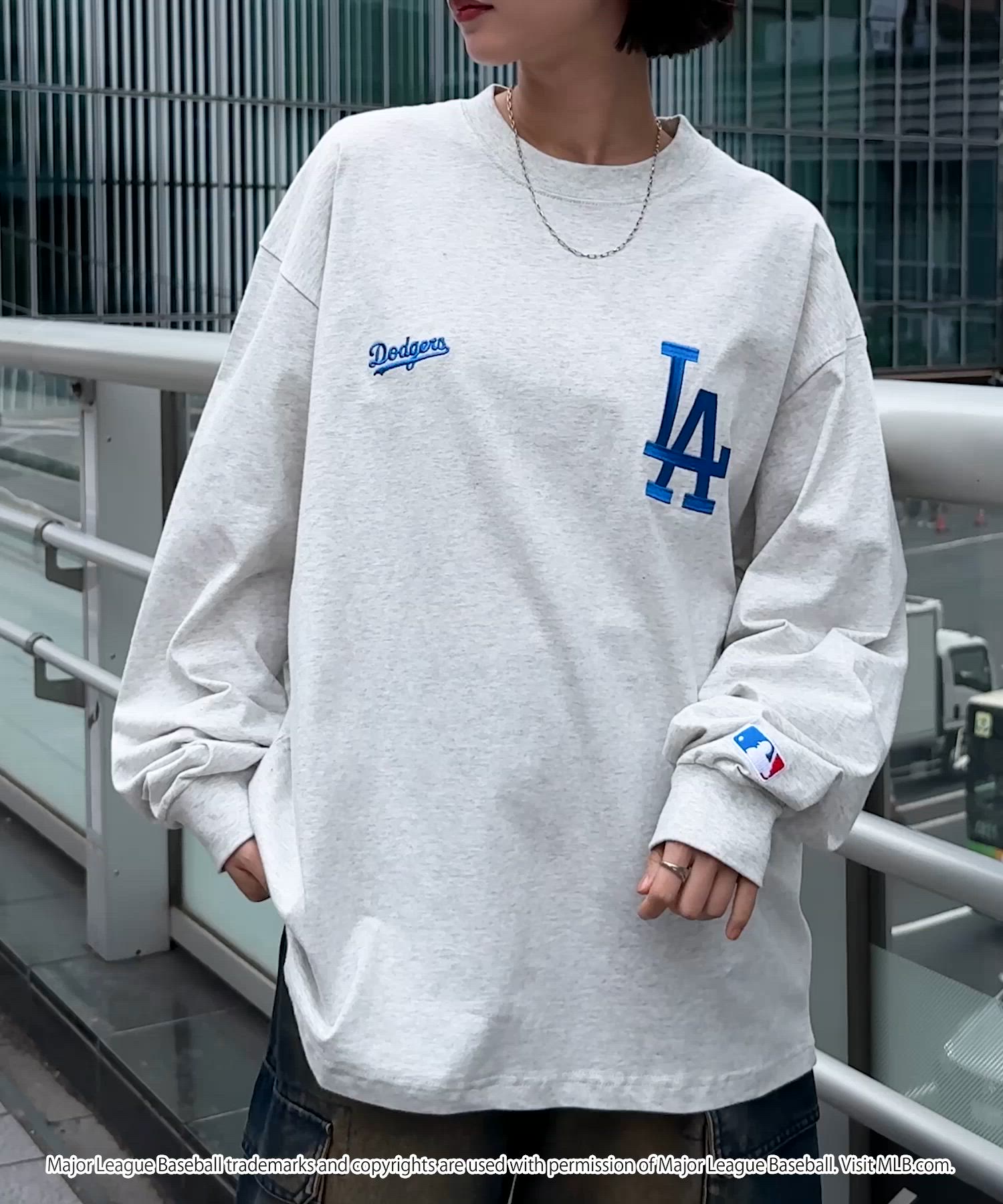 MLB/メジャーリーグベースボール 別注 ワッペン刺繍 ビッグシルエット