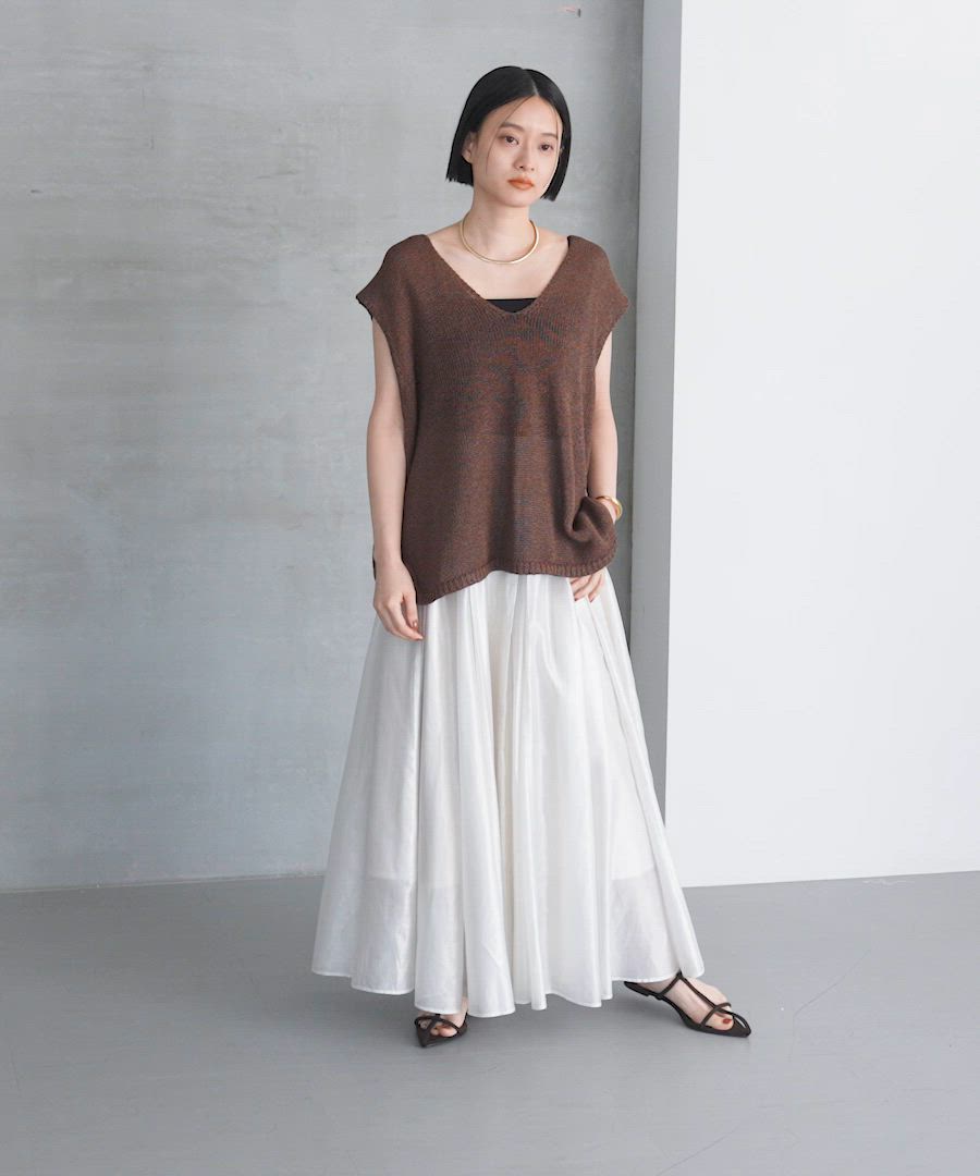 ペーパーユルニットノースリーブ（ニット/セーター）｜A part by