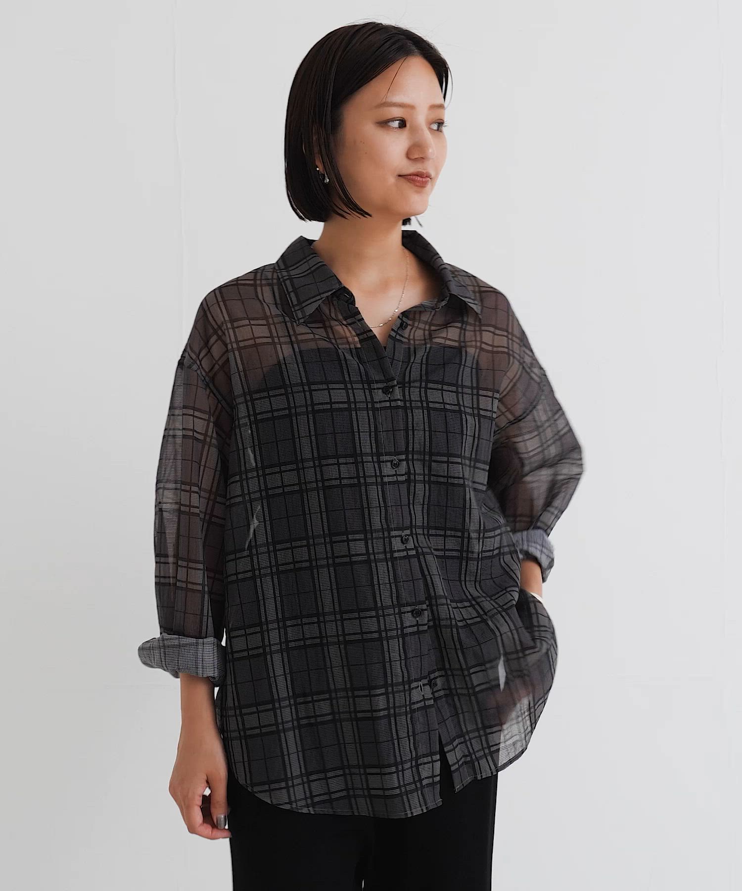 アーバンリサーチ（URBAN RESEARCH）/シアーチェックオーバーシャツ セール】シアーチェックオーバーシャツ（シャツ/ブラウス）｜URBAN