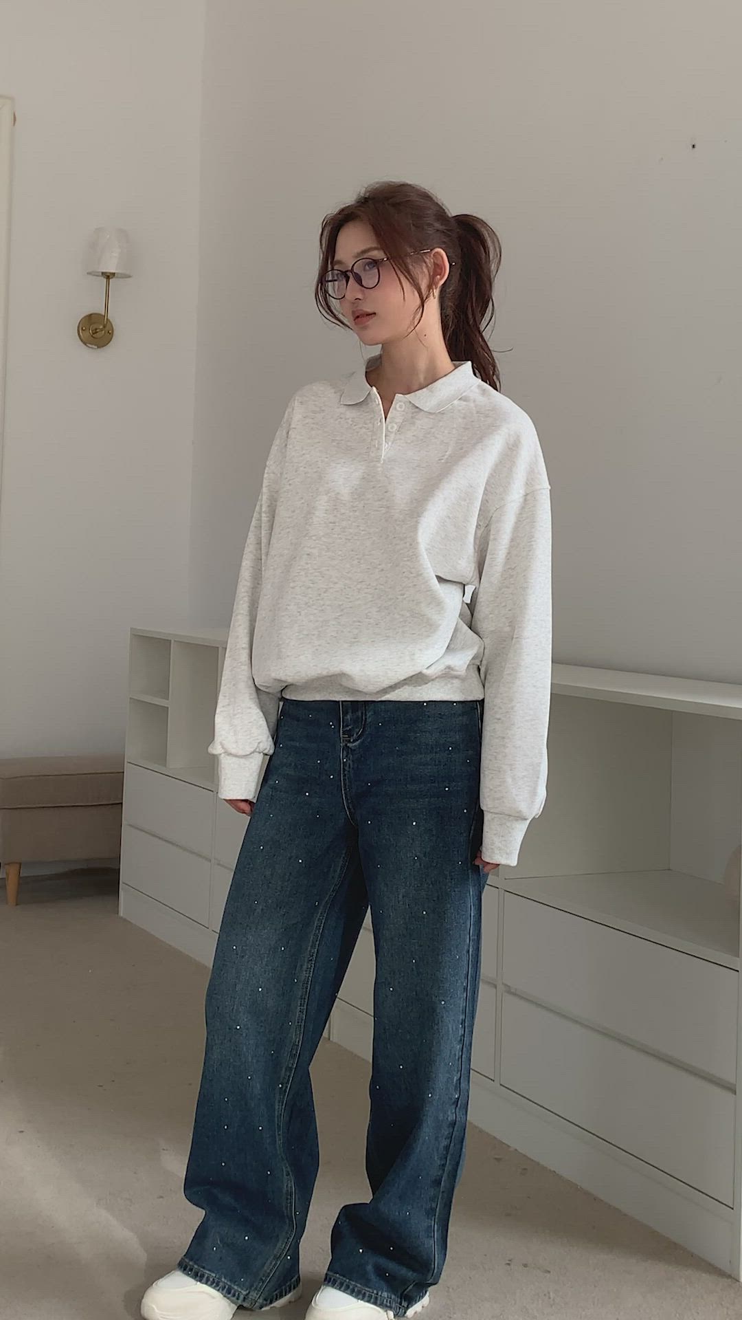 セール】【ウォッシュ加工/穿くだけトレンド】大人っぽ煌めきライン