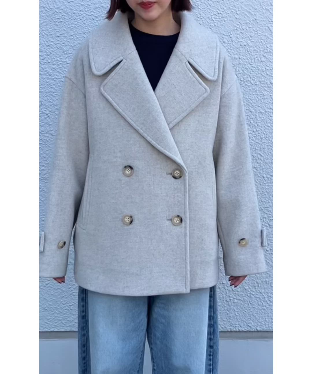 SHIPS any: カシミヤ ミックス テーラード ショート Pコート