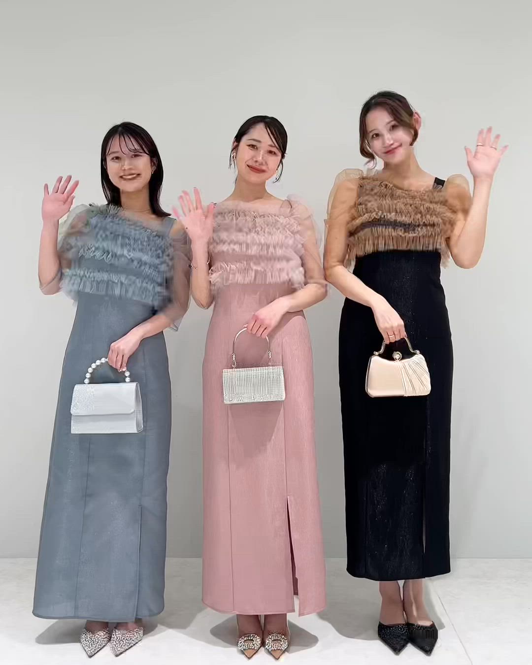 セール】【LEJA】チュールアシンメトリーティアードフリルIライン