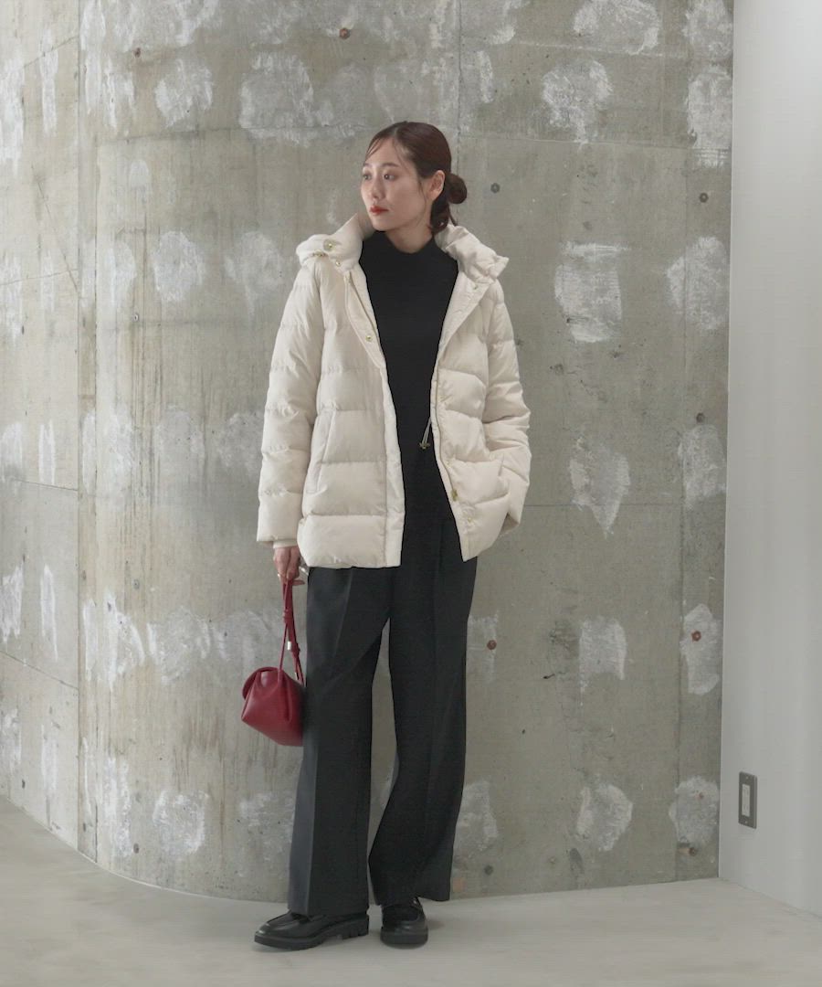 ウツクシルエット撥水ダウンコート　ホワイト ウツクシルエット撥水ダウンコート/497165（ダウンジャケット/コート