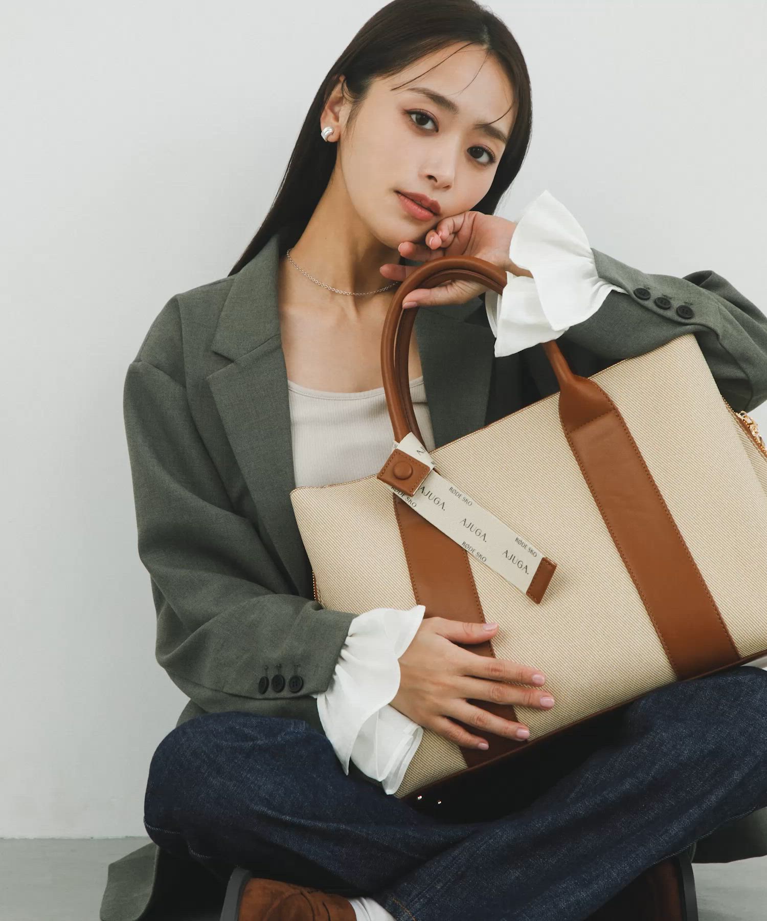 別注』AJUGA.×RODE SKO ロゴリボン付ビッグトート（トートバッグ