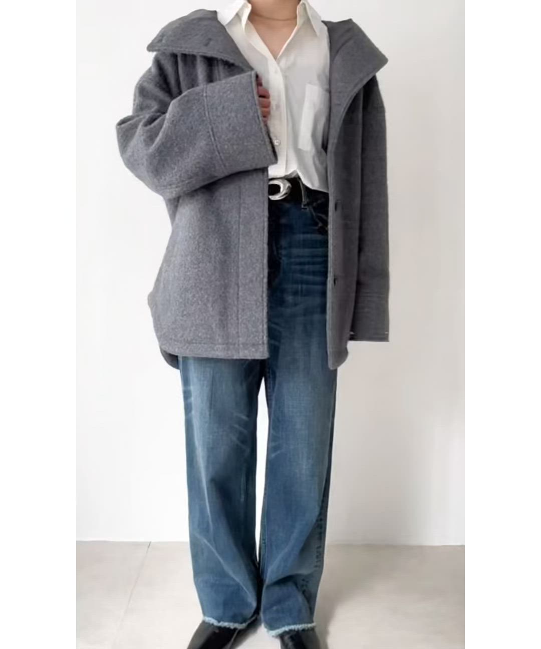 セール】quaranciel: スタンドカラー フーデット ミディ コート