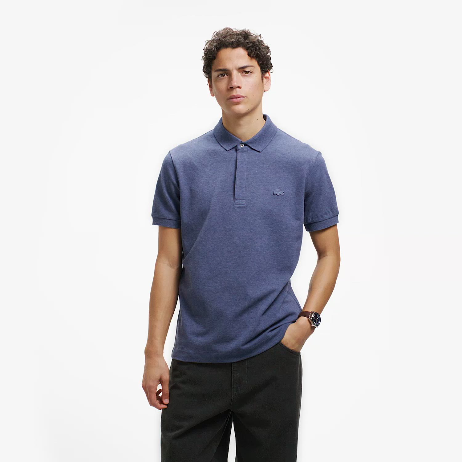 H*O様 LACOSTE ネイビー ポロシャツ サイズ3 フレンチラコ Le Paris Polo』レギュラーフィット パリポロ 比翼ポロシャツ