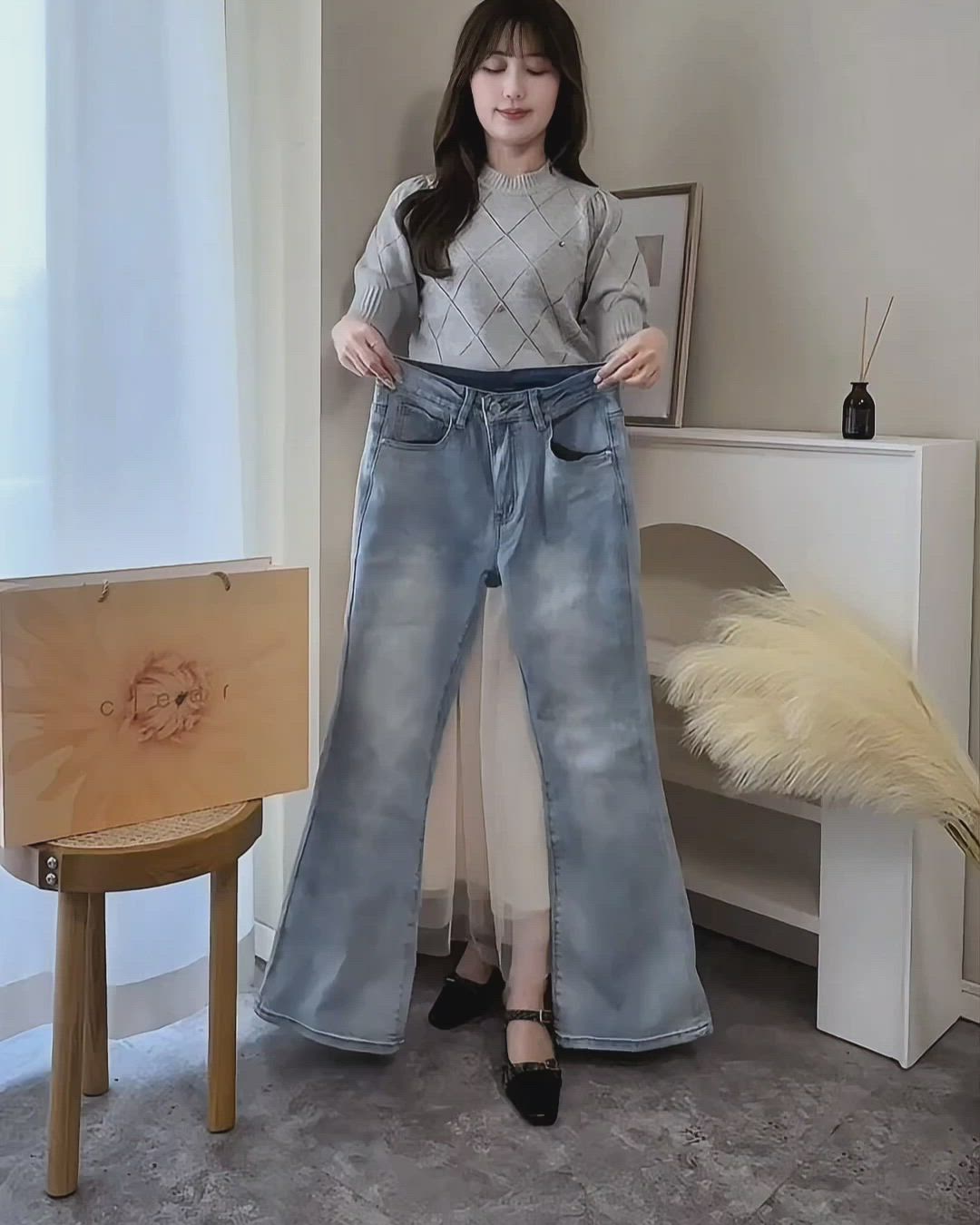 セール】【5色展開/低身長サイズあり】ミドルライズフレアデニムパンツ