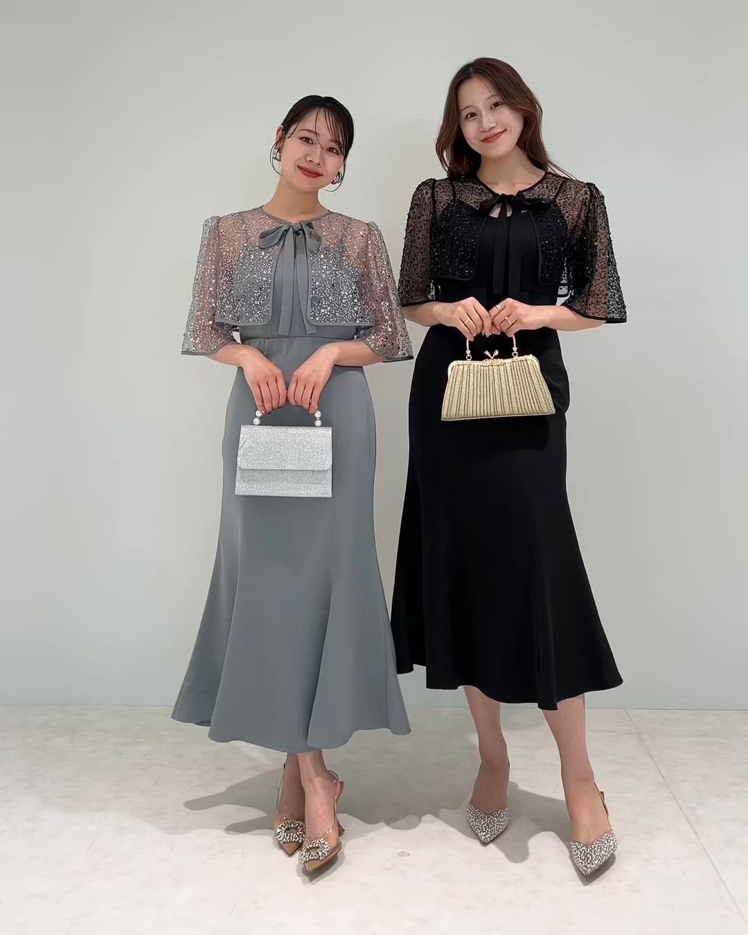 LEJA】スパンコールビジューボレロマーメイドドレスワンピース2点