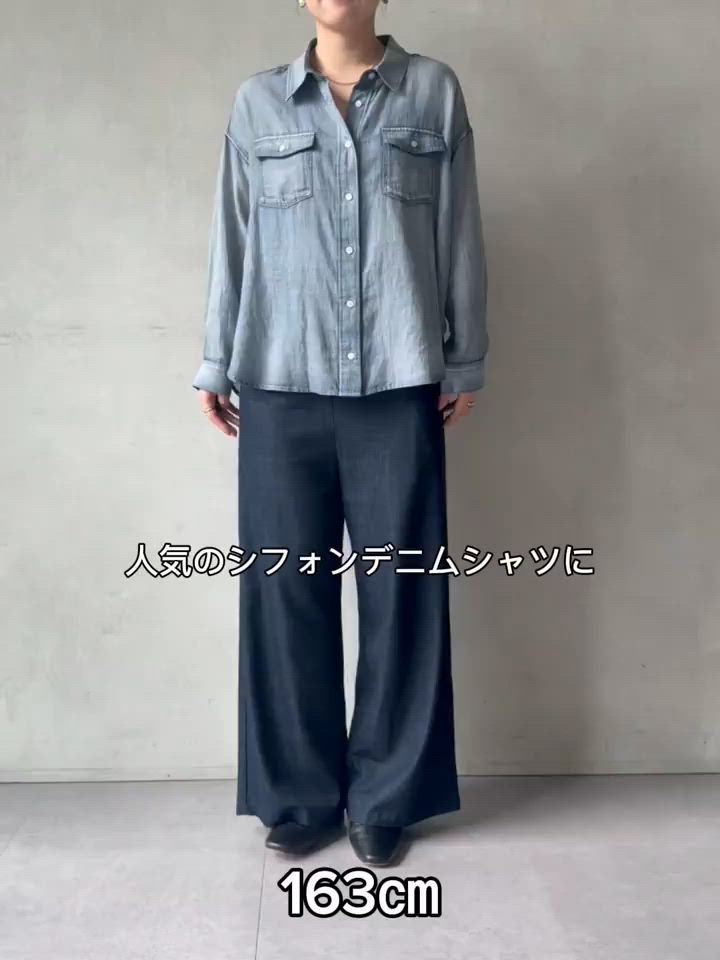 ショートシフォンデニムシャツ（シャツ/ブラウス）｜BEARDSLEY
