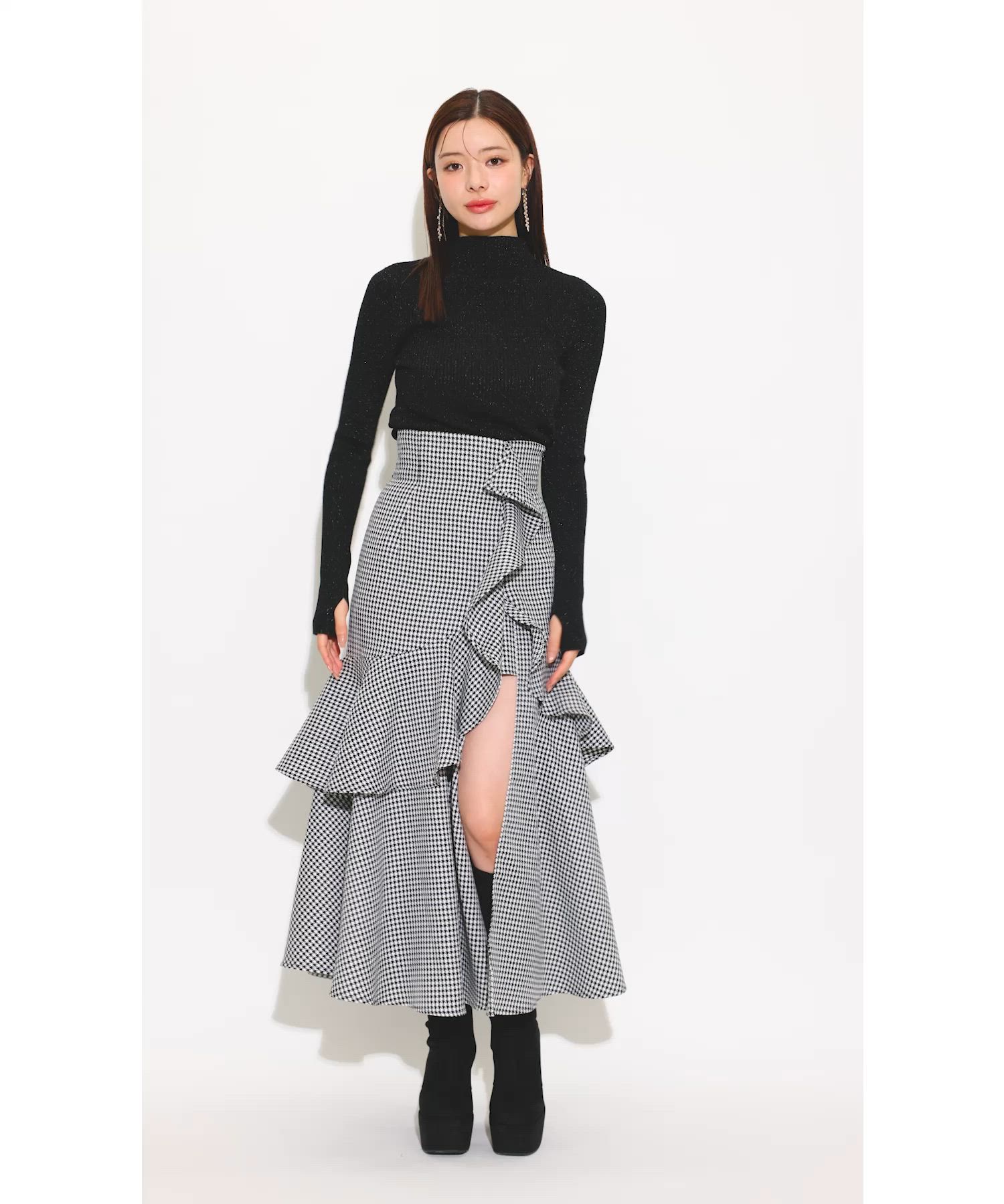 フリルスリットハイウエストスコートショートパンツ 秋服 冬服