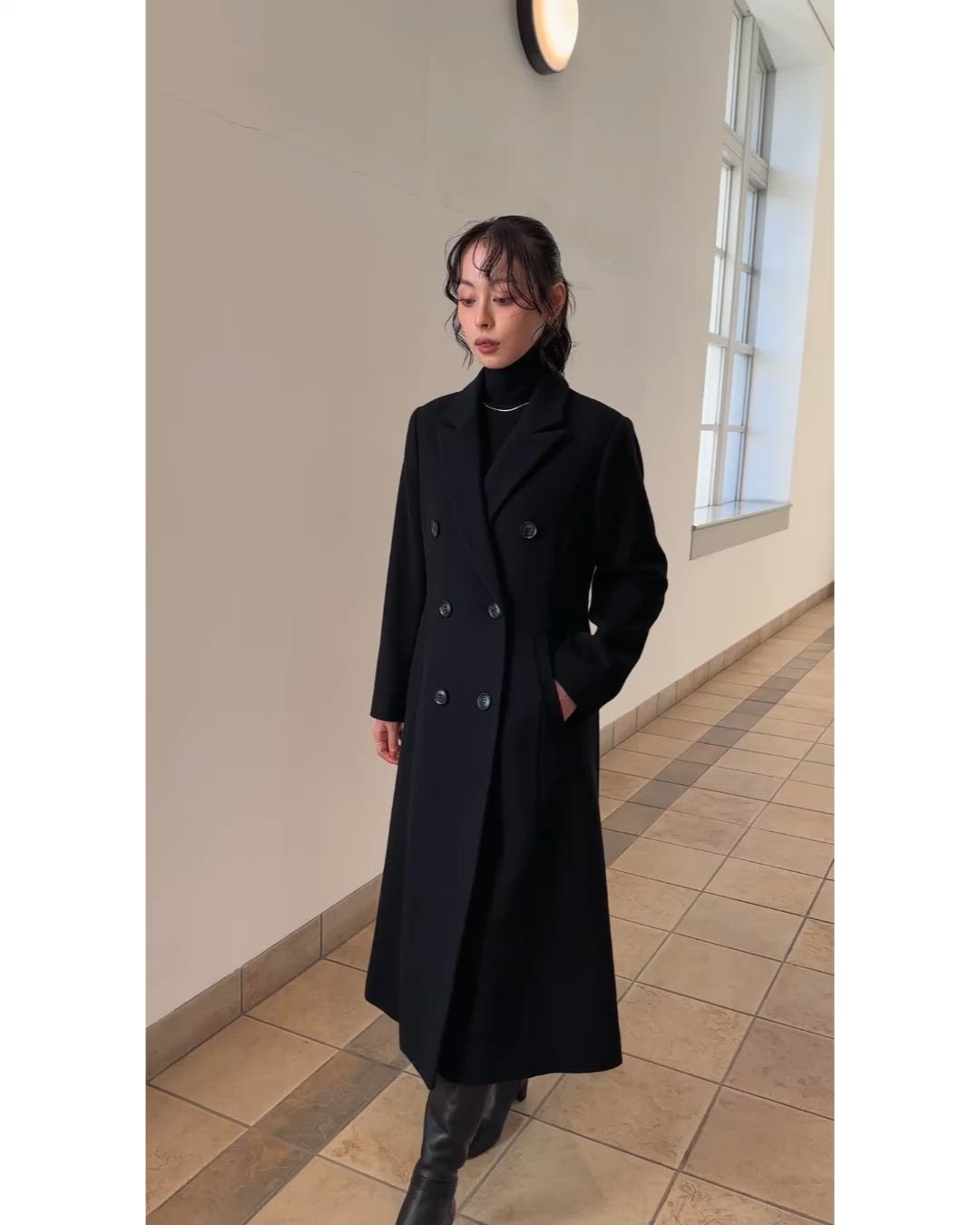 日本生地】フレア チェスターコート ｜ アウター / ウールコート / 尾