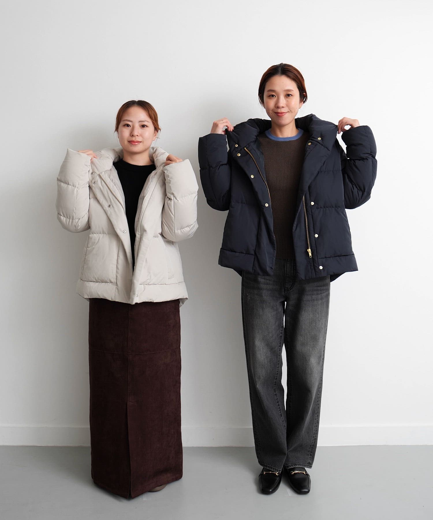 セール】『WEB限定』撥水ショールカラーミディコート（ダウン