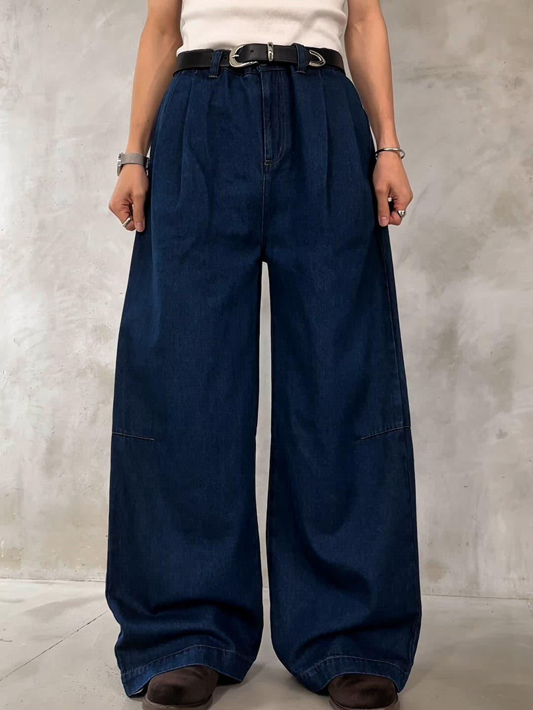 セール】2-TUCK DART WIDE DENIM PANTS / 2タックダーツワイドデニム