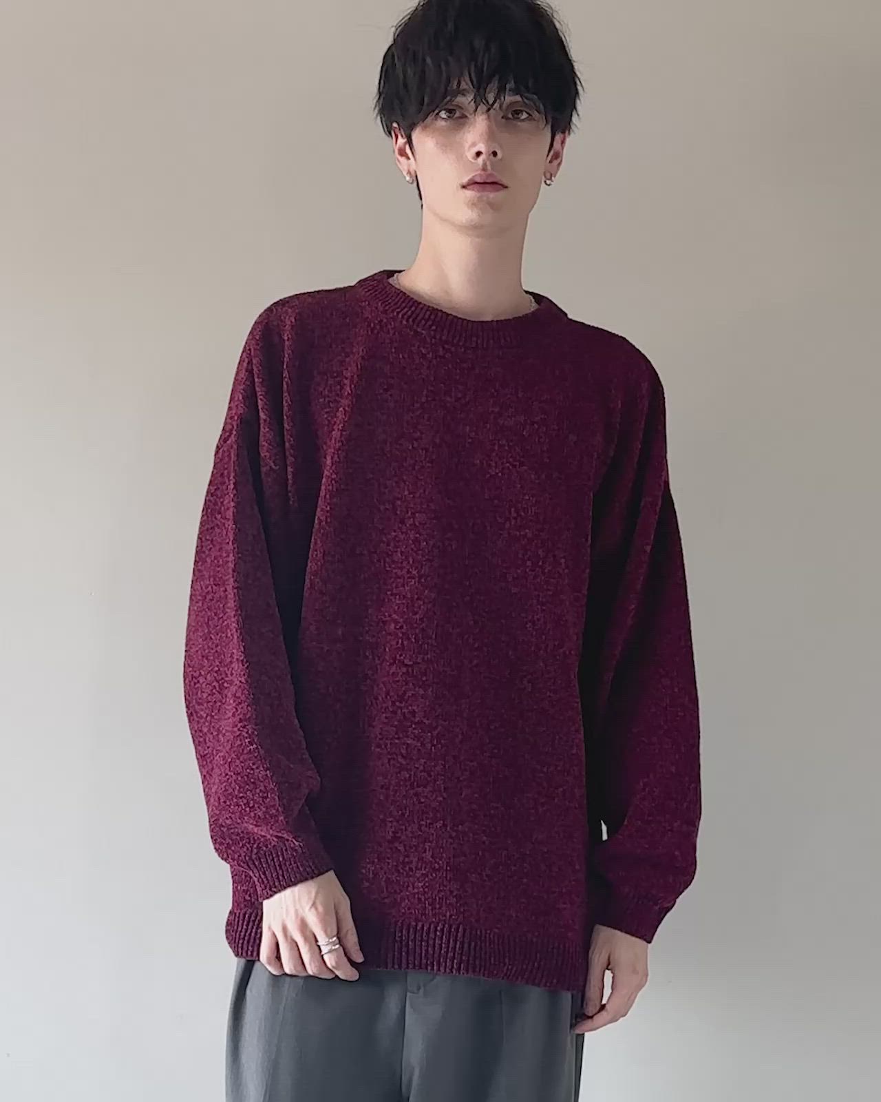 セール】畦編みモールクルーニット（ニット/セーター）｜ETELIO