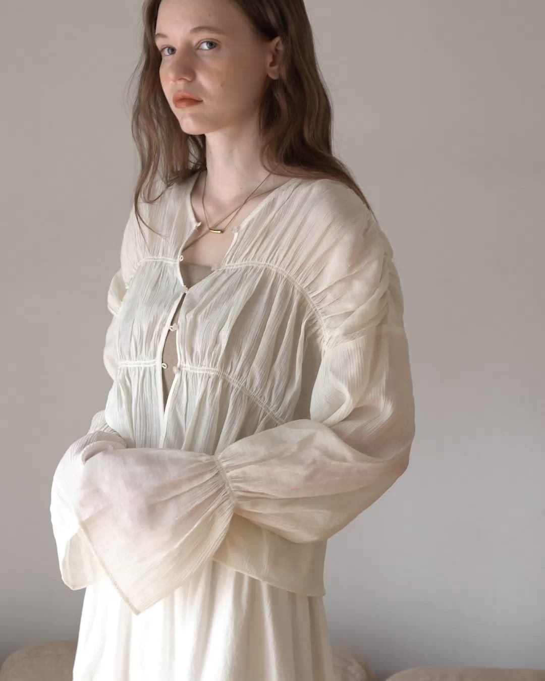2way sheer cardigan/2wayデザインシアーカーディガン（カーディガン