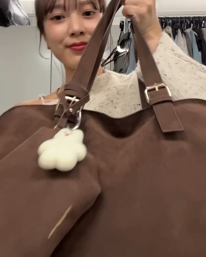 mystic ポーチ付き！ステッチラインボストンBAG ブラウン sktnnm企画】ステッチラインボストンBAG（トートバッグ）｜mystic