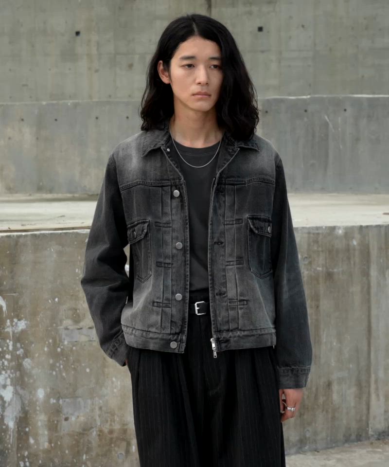 DENIM CROPPED ZIP TRUCKER JK（デニムジャケット）｜WYM LIDNM