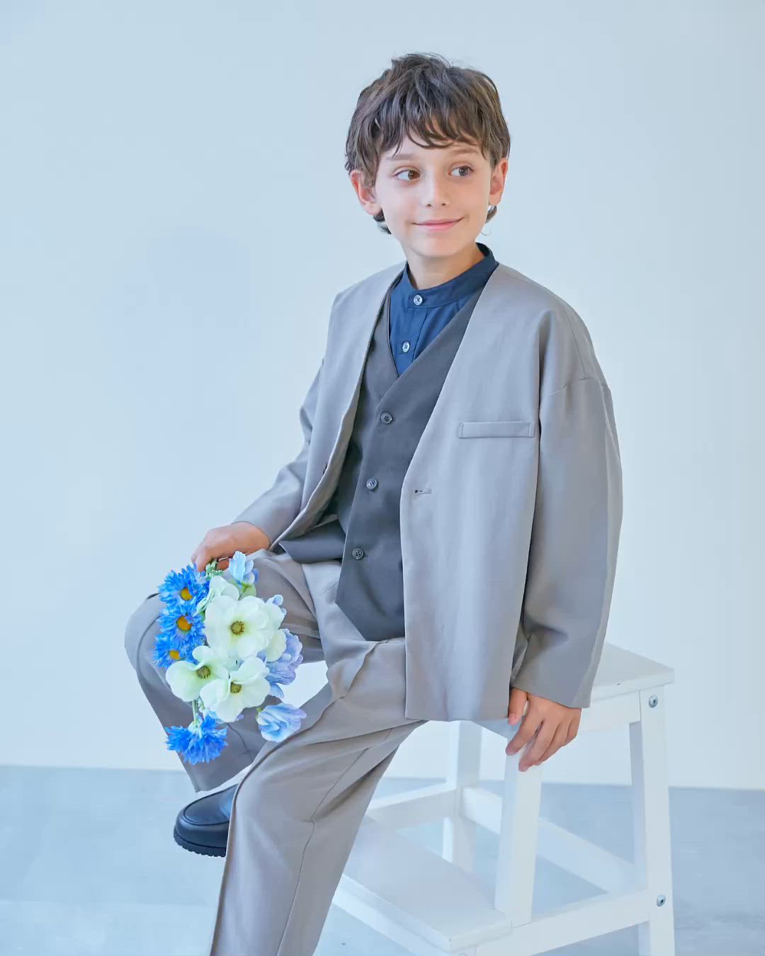 フォーマル ノーカラージャケット セットアップ(ロングパンツ)（スーツ