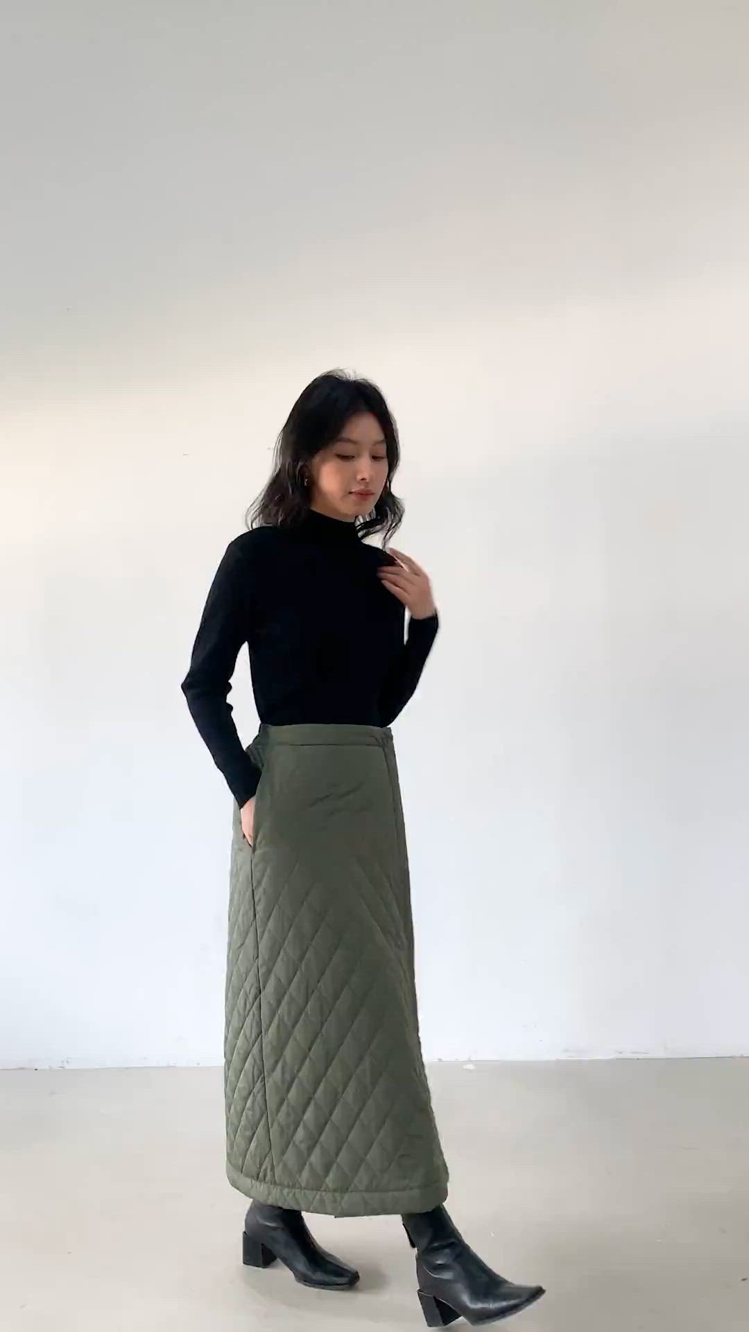 極美品2023aw ルネ　キルティングロングスカート　36中綿　5344060 極美品2023aw ルネ キルティングロングスカート 36中綿 5344060 - メルカリ