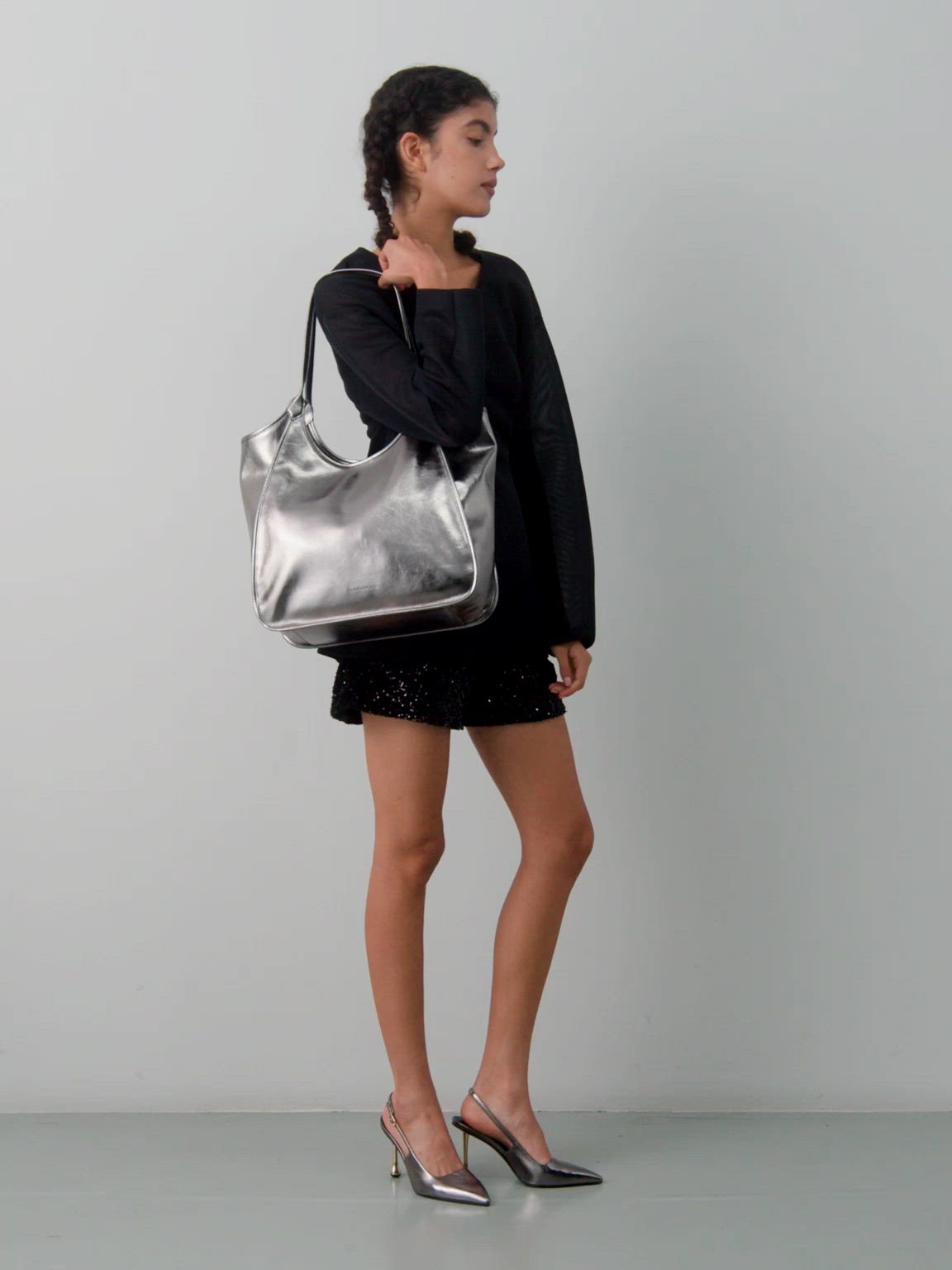 Sianna シアンナ クリンクルエフェクトスローチートートバッグ（トート