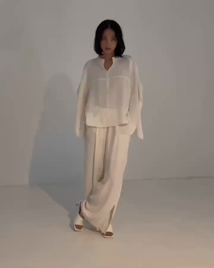 【未使用に近い】✨ステュディオス STUDIOUS ✨サテンバックベルトブラウス STUDIOUS/ステュディオス】BACK SATIN DRAPE BLOUSE/バックサテン